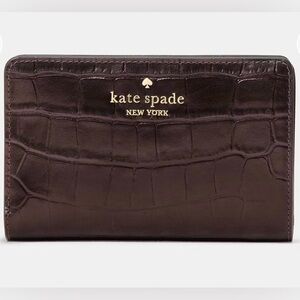 Kate Spade Madison Croc Embossed Medium Bifold Wallet 💳🍫